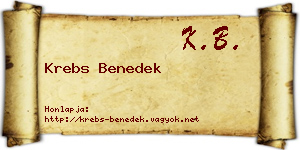 Krebs Benedek névjegykártya